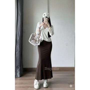 ZIKO Lunar Mermaid Maxi Skirt Rok Wanita Desain Mermaid Bahan Scuba Premium Pinggang Elastis