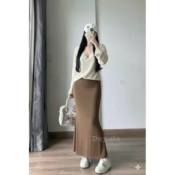 ZIKO Lunar Mermaid Maxi Skirt Rok Wanita Desain Mermaid Bahan Scuba Premium Pinggang Elastis