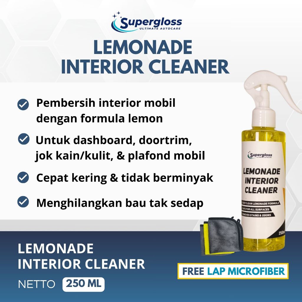 Jual Paket bundling supergloss lemonade interior cleaner 250 ml ...