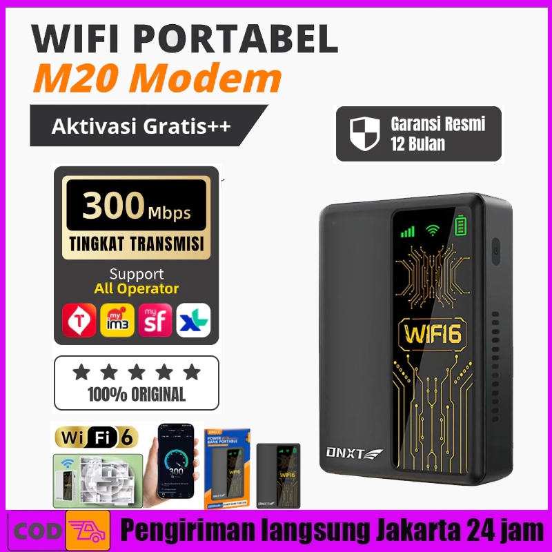 Siap cod-Router WiFi Portabel M20 4G LTE 300Mbps Modem Power Bank WiFi Portable 2 in 1 10000mAh Nirkabel WiFi 6 Terbaru Mendukung 12 Perangkat