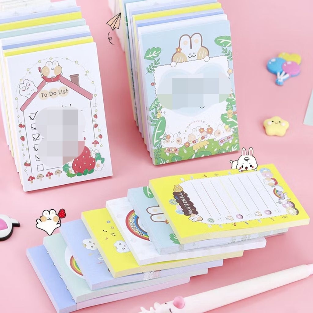 Jual 1106S Delunashop N-10 note Sticky notes rabbit house memo tempel ...