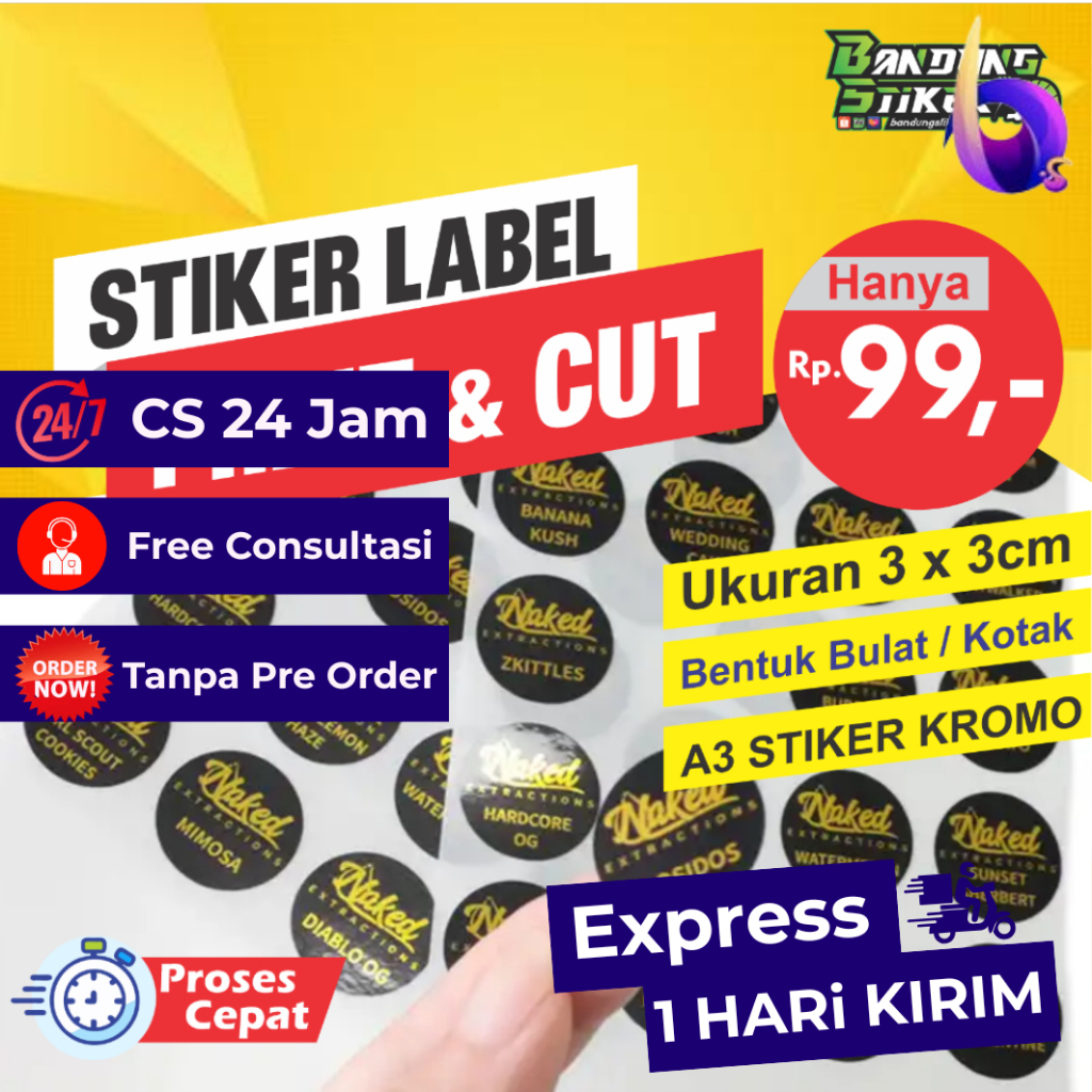 Jual Bandung Stiker - Sticker Label Logo Kemasan Produk Makan dan ...