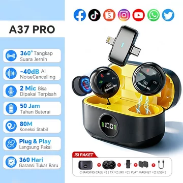 Cantiklife Mikrofon Wireless K31Pro(A37) Mini Clip On Tanpa Kabel Untuk HP Suara Jernih