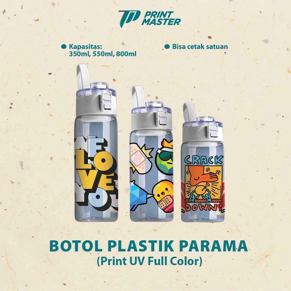 Jual Cetak Botol Minum Parama 350ml/550ml/ 800ml Print Custom UV Full ...