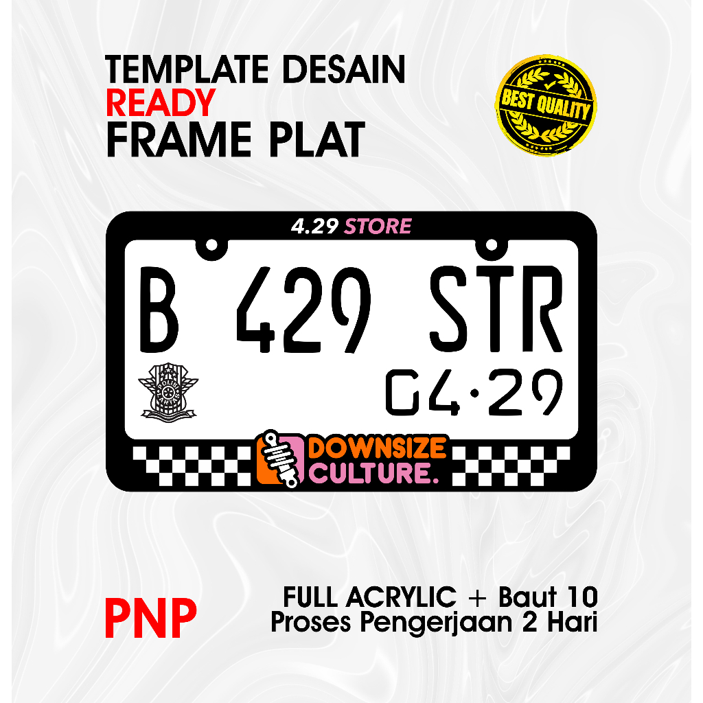 Jual Frame Plat Nomor | Downsize Culture | Full Acrylic | PNP All Motor ...