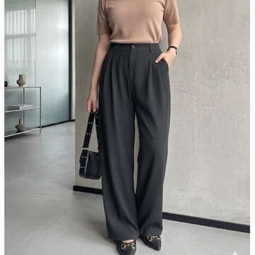 Kulot Loose Pants 332 Trousers Wanita Highwaist Jumbo Semiwool Premium Celana Kulot Wanita