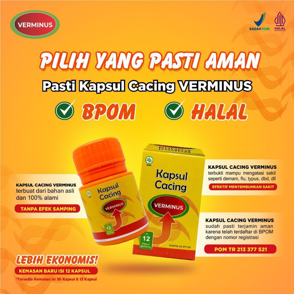 Jual Verminus Kapsul Ekstrak Cacing isi 30 Kapsul | Shopee Indonesia
