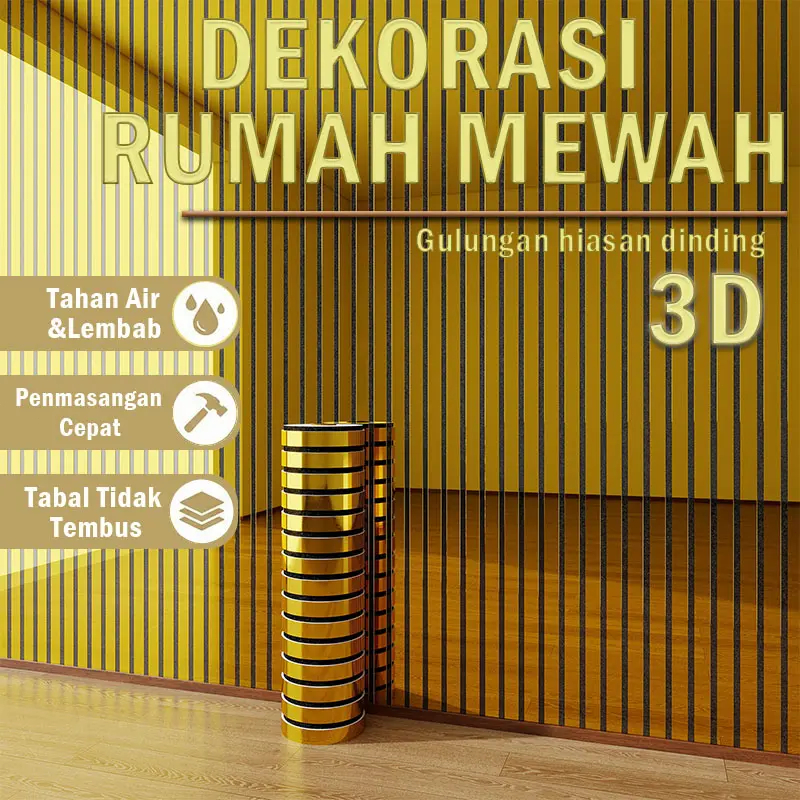 Jual 60 x 280 CM Wallpaper Dinding Busa XPE 3D Metal Grille Premium ...