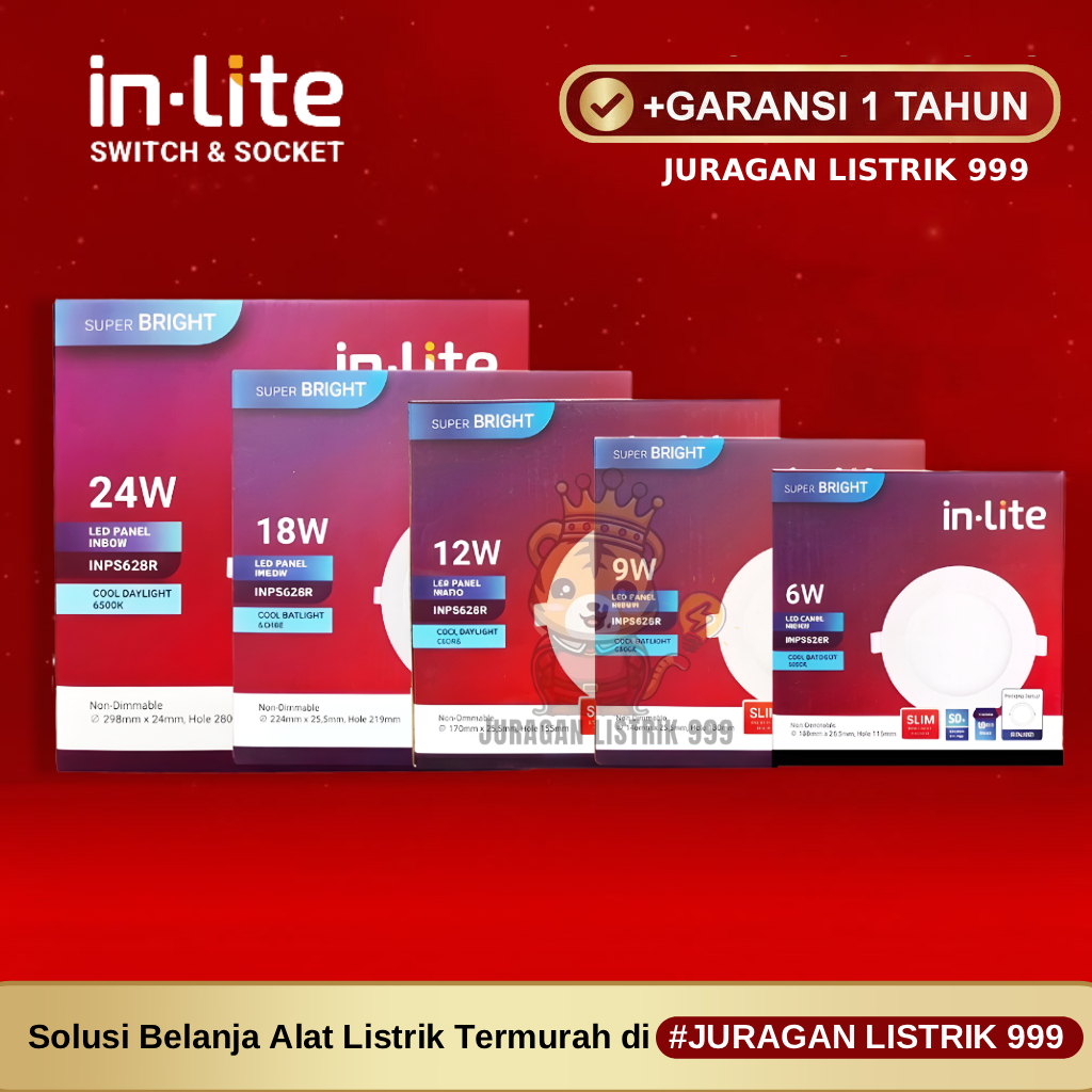 Jual InLite LED Lampu Downlight Panel Inbow INPS628R - 3-18 Watt SNI ...