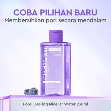 BPOM GLAD2GLOW G2G Brightening Pore Clearing Micellar Water (130ml 230ml 300ml)