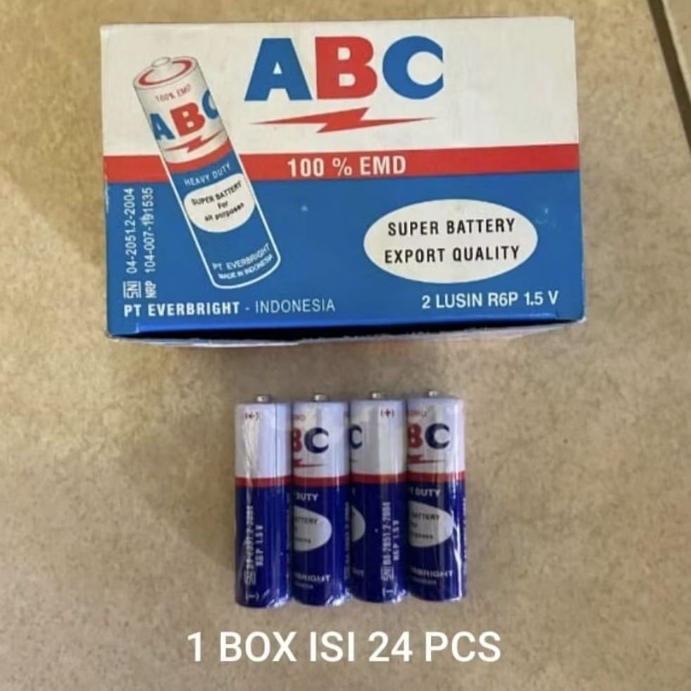 Jual ABC Baterai AA Zinc R6 Biru Box ( isi 24 ) Batu Batre Abc Jam ...