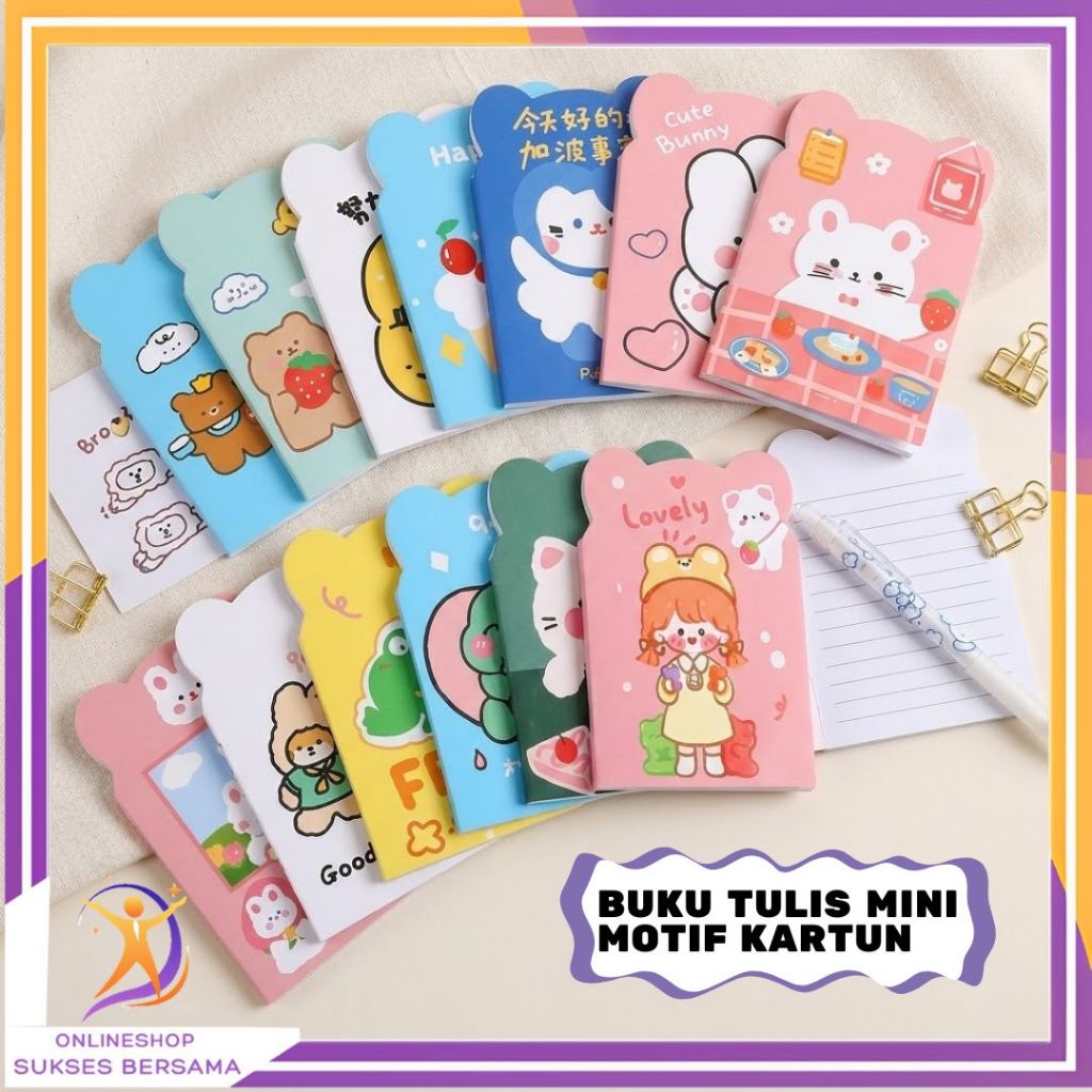 Jual OSB Buku Tulis Mini Motif Kartun Notebook Mini Notepad Karakter ...