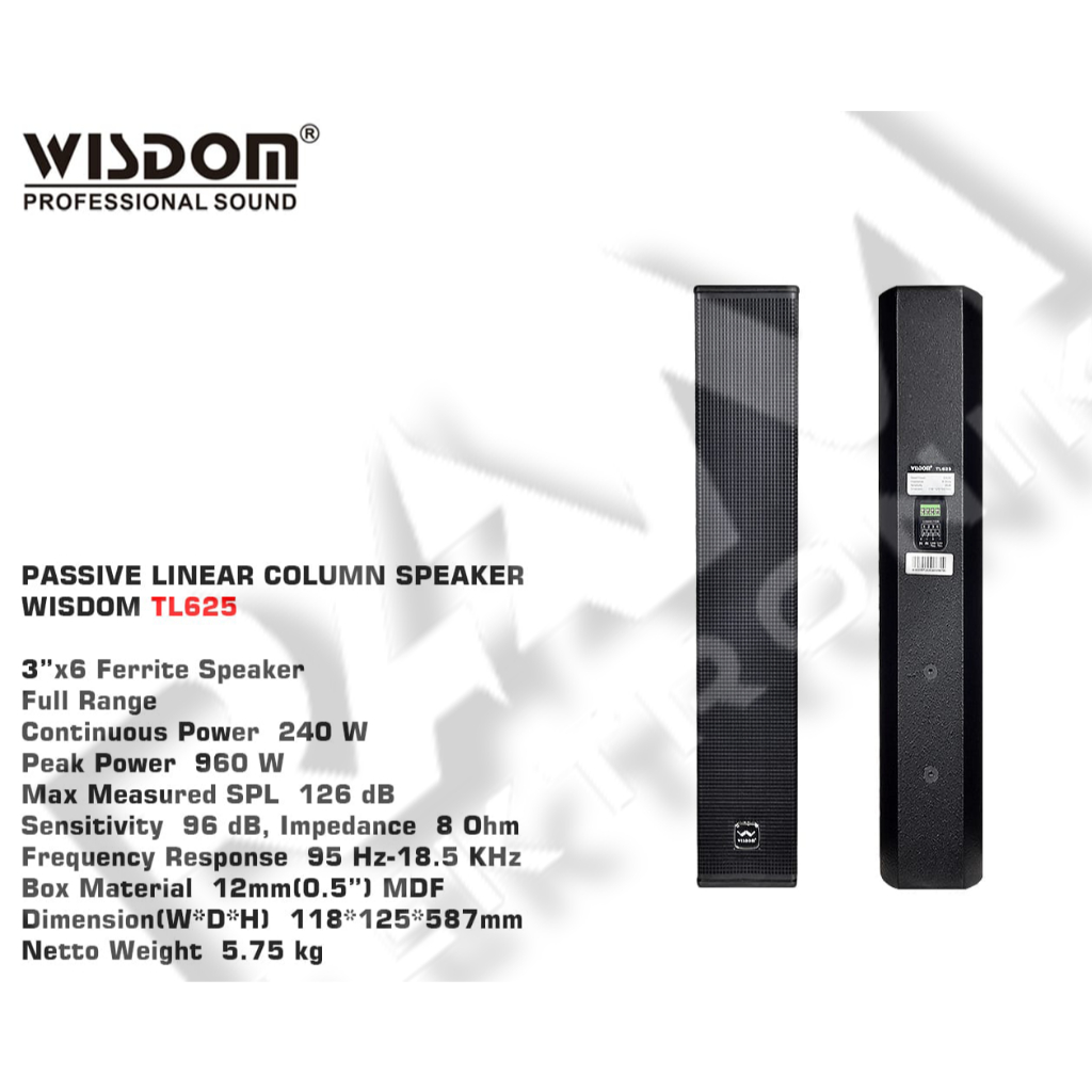 Jual Speaker Pasif Colum Column WISDOM TL625 | TL 625 Original Harga 1 ...