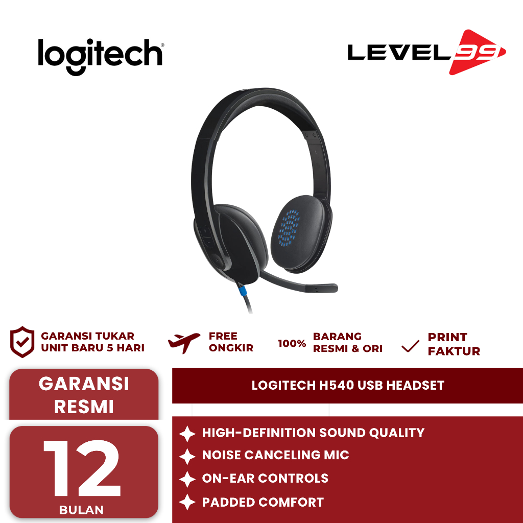 Jual LOGITECH H540 USB Headset | Shopee Indonesia