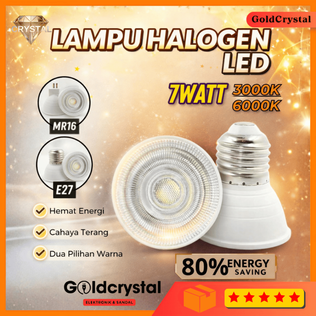 Lampu Halogen Spotlight LED 7 Watt Fitting E27 / MR16 COB Sorot 7W Lampu Spot Light Tusuk