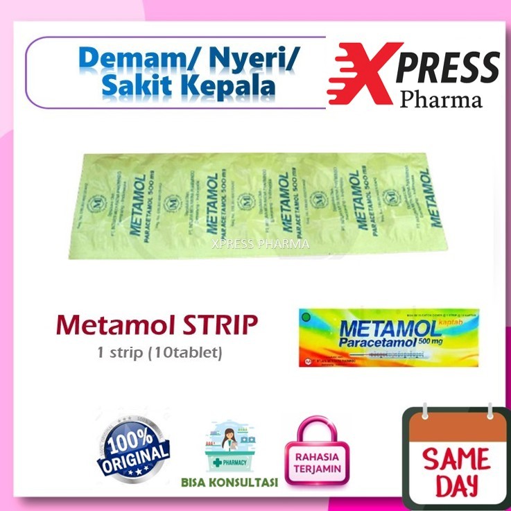 Jual XPRESS ! Metamol STRIP Obat Panas Demam Pusing Nyeri Paracetamol ...