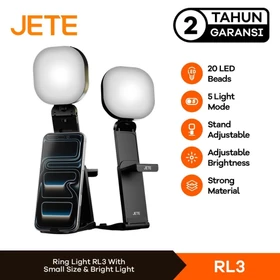 JETE RL3 Ring Light Mini Standing Portable With 20 LED 360 Rotation 5 Light Mode Garansi 2 Tahun