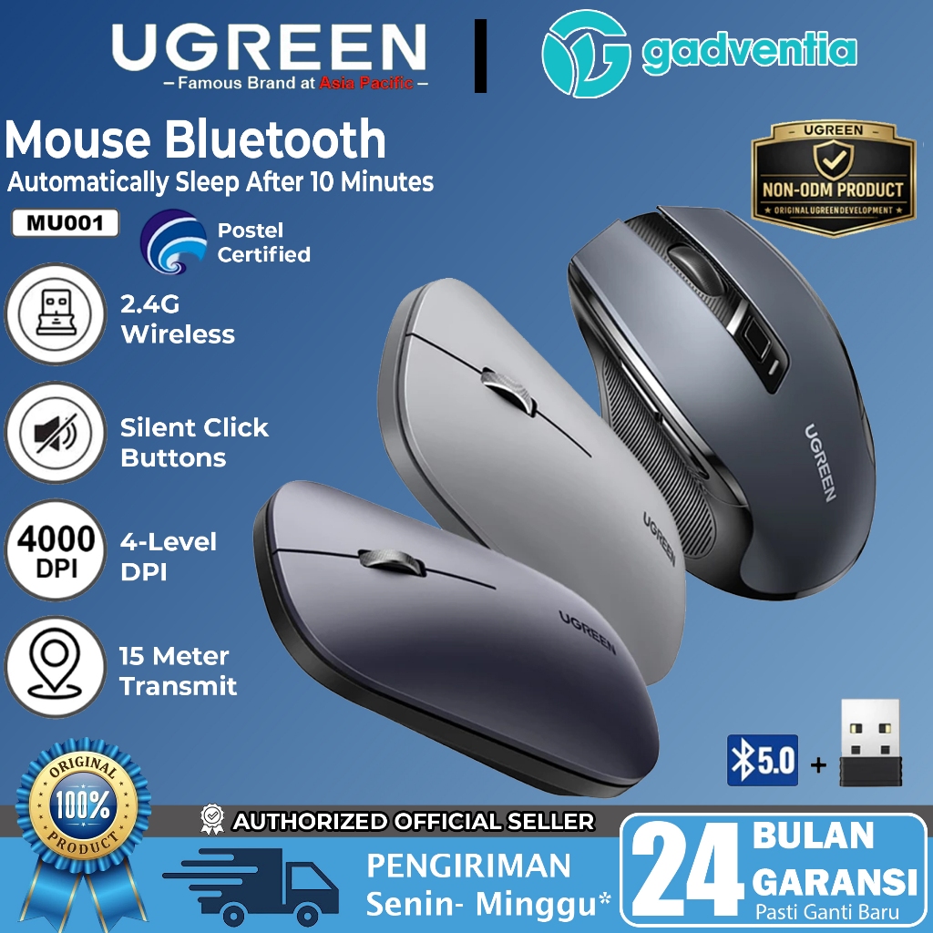 Jual UGREEN Mouse Dual Koneksi Bluetooth + Dongle Wireless For PC ...