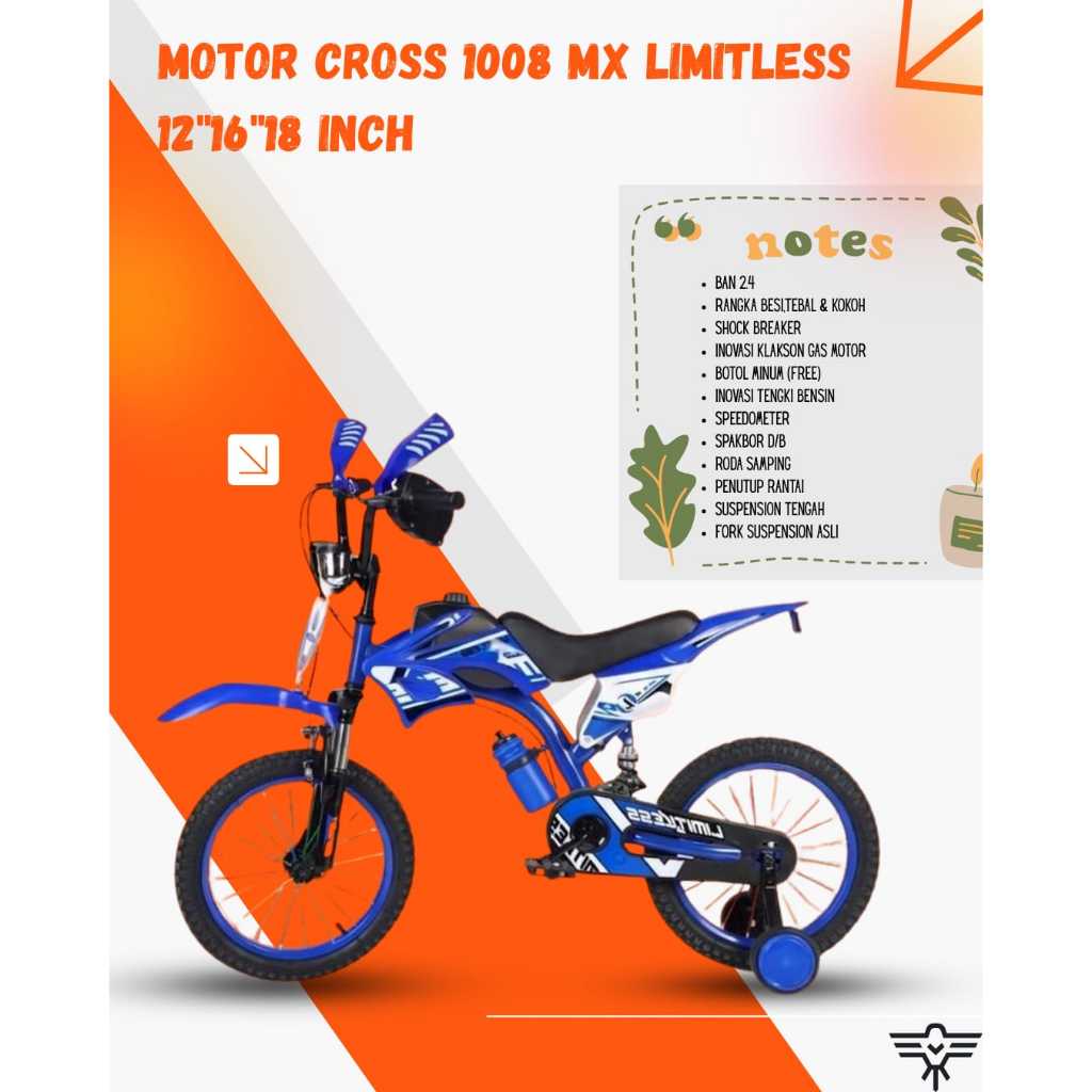 Jual Sepeda Motor Cross Anak Ukuran 16 dan 18 Inch 1008/1008MxLimitless ...