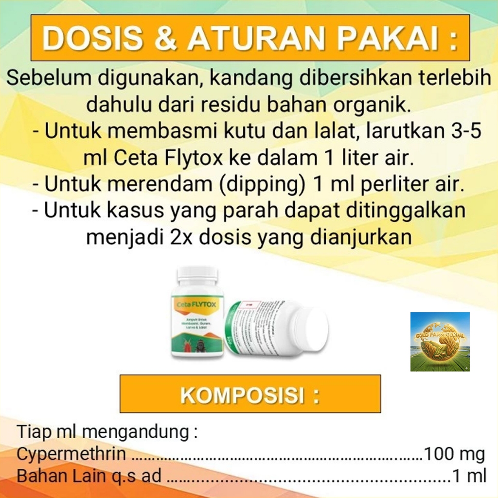 Jual CETA FLYTOX 100ML Insektisida Lalat Kandang Ayam Sapi Ampuh ...