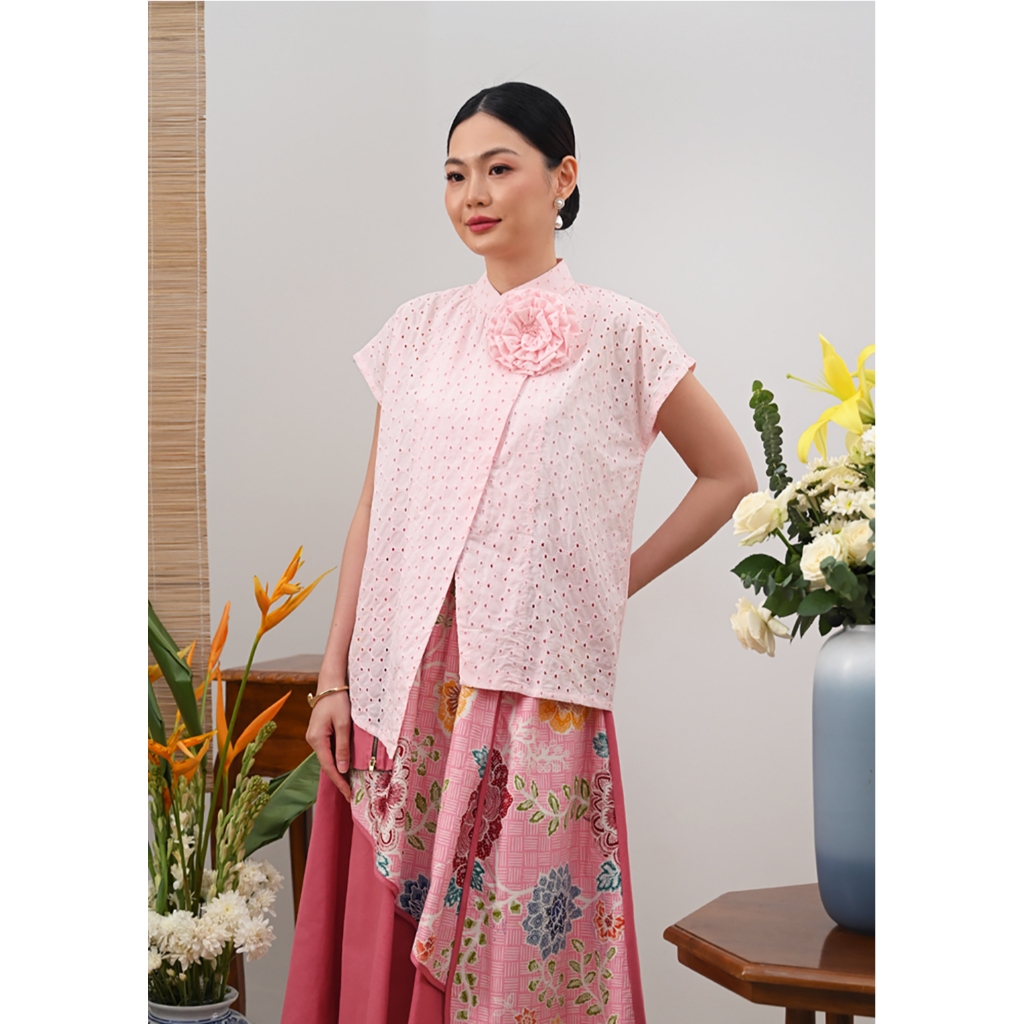 Jual NONA RARA - Cani Basic Pink T5583, Baju kerja batik blouse wanita ...