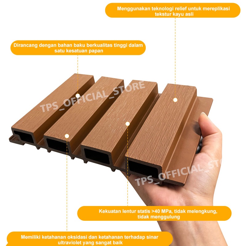 Jual WPC Outdoor Wood Panel Kisi Kisi WallPanel Dinding / Pagar / Wall ...