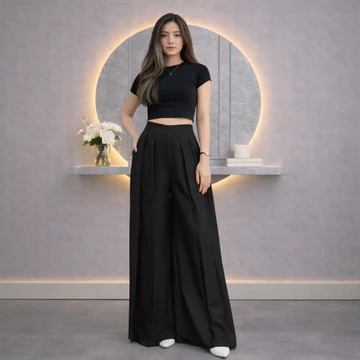 JEANIQLO Lavie Pants Kulot Palazzo Highwaist Celana Panjang Wanita Kantor Semi Wool Premium
