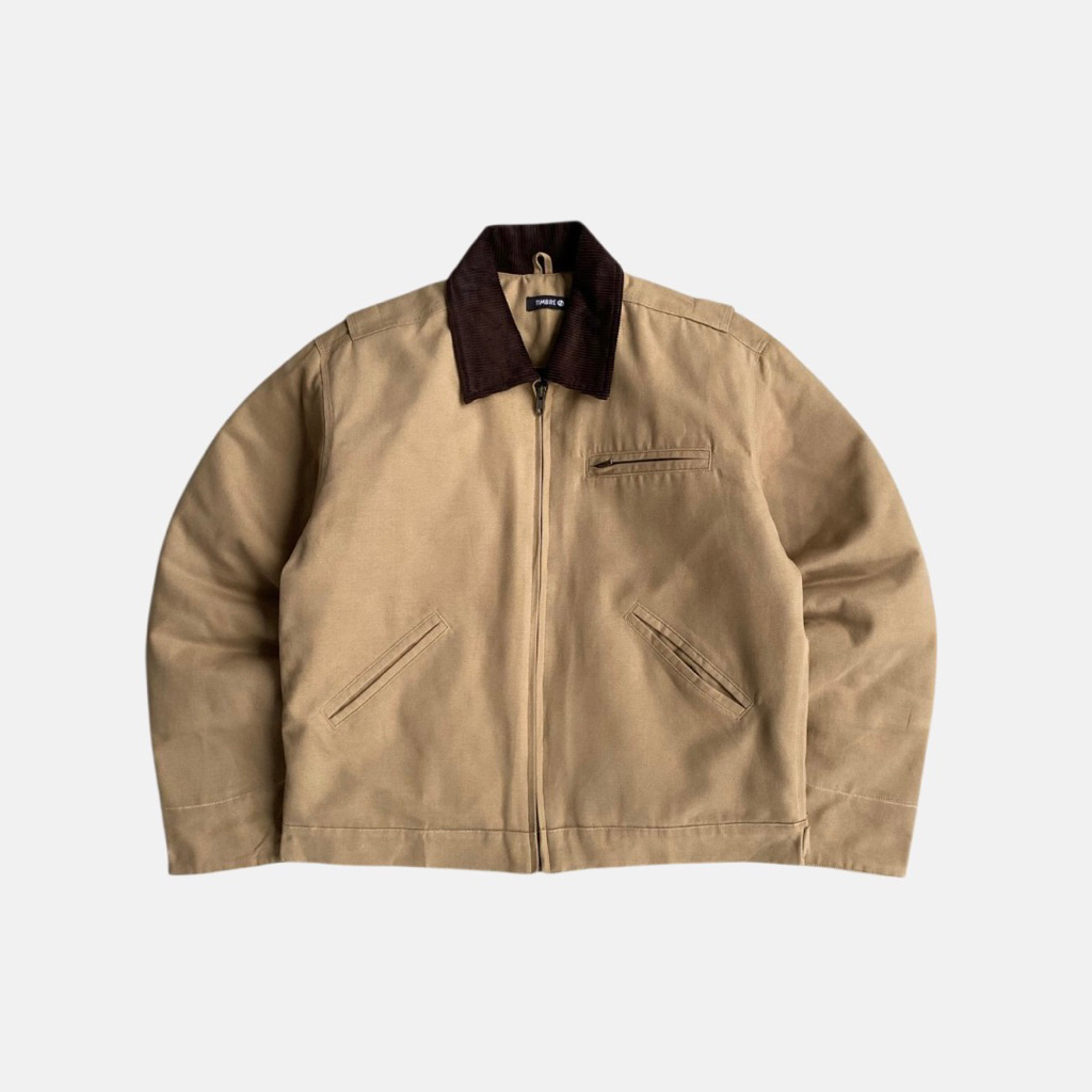 Jual Timbre Work Jacket Quilted Beige Collar Brown | Shopee Indonesia
