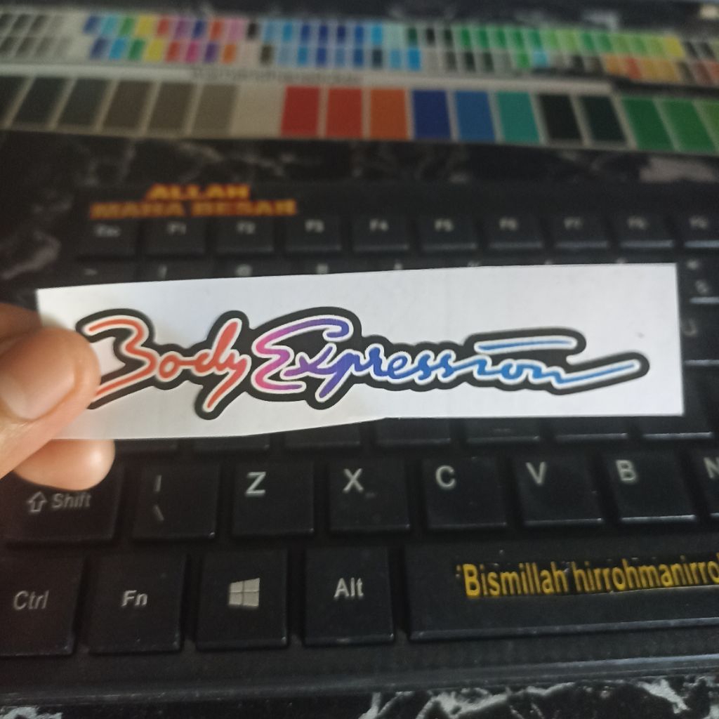 Jual [ BODY EXPRESSION ] STICKER UV PRINTCUT MOTOR HELM LAPTOP SEPEDA ...