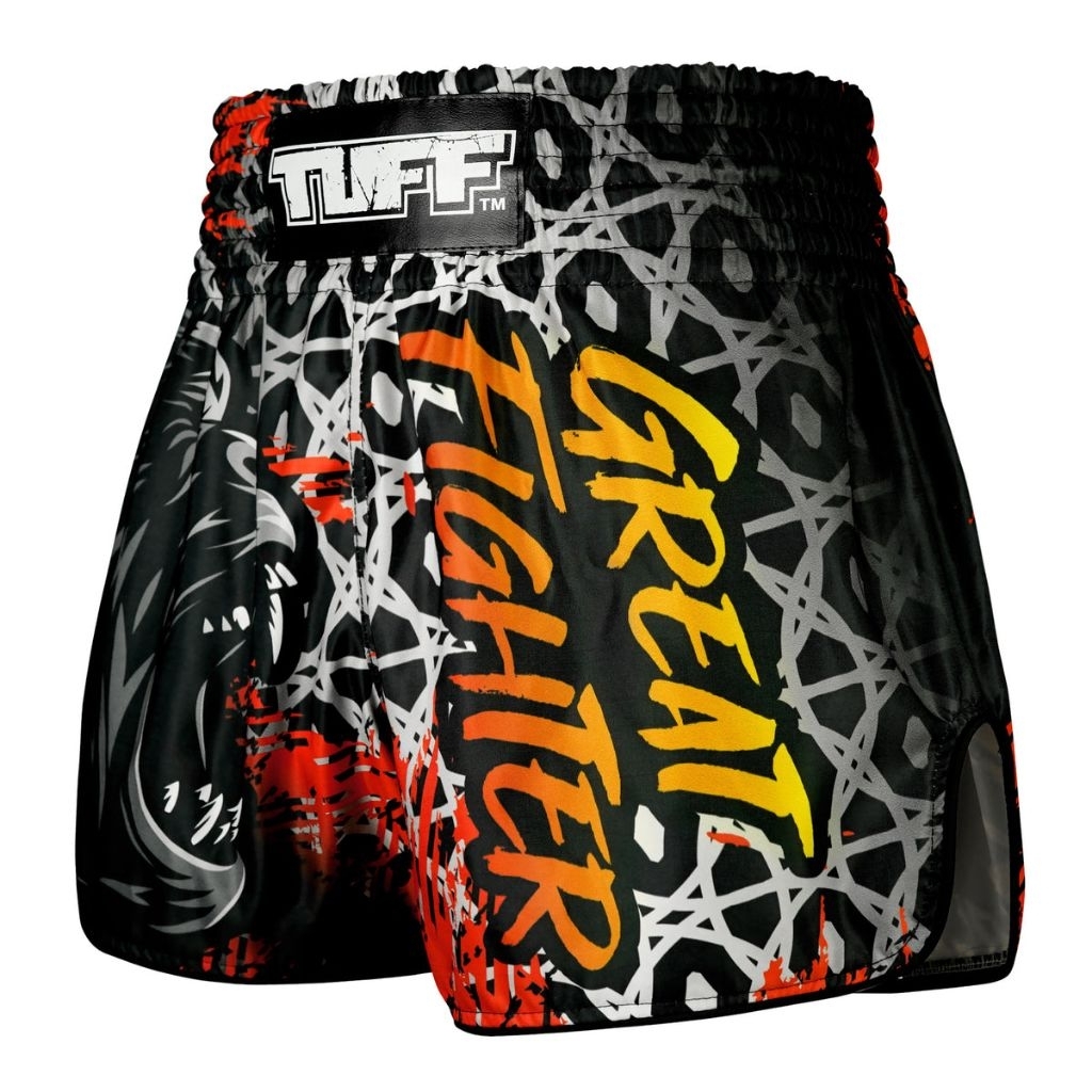 Jual TUFF Muay Thai Shorts Boxing Trunks Retro Style TUF-RMS123-BLK ...