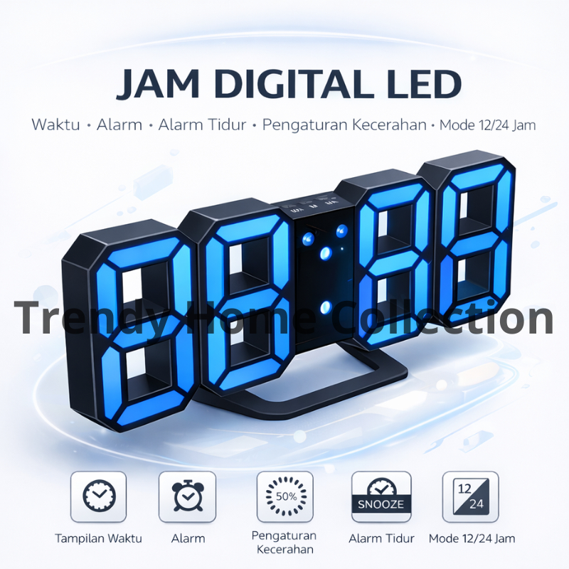 Jual Jam Dinding Digital LED/ Jam Meja LED 3D Bentuk Angka Modern ...