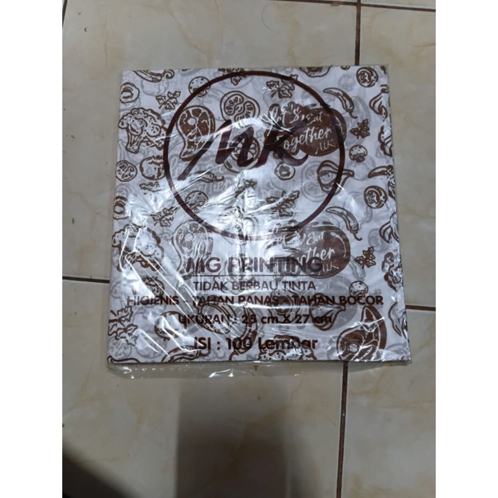 Jual Kertas Nasi Motif 25x27,5 Cm Paper Wrap 100 Pcs Printing Laminasi ...