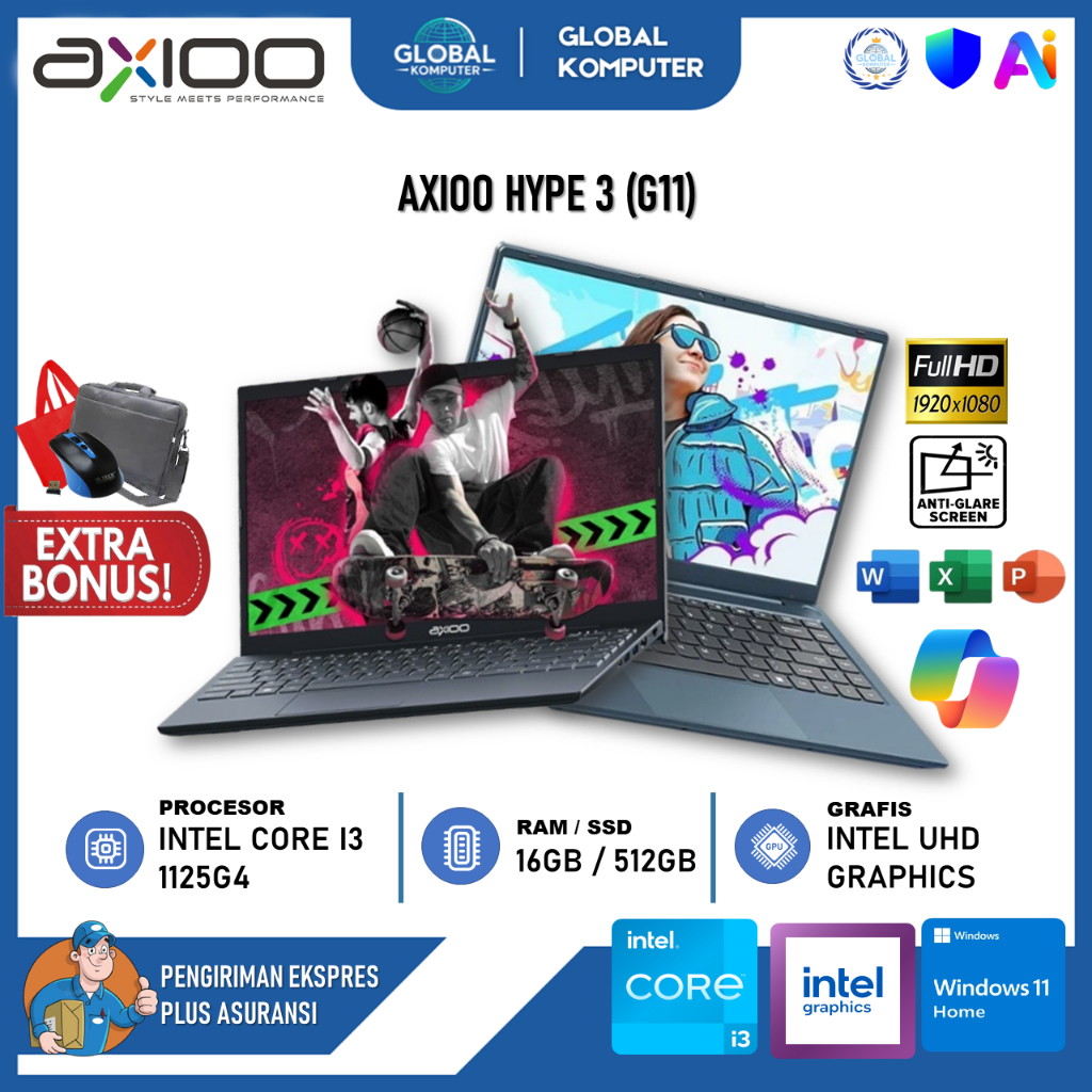 Jual Laptop Axioo MyBook Hype 3 G12 Intel Core i3 1215U Ram 16GB 512GB ...