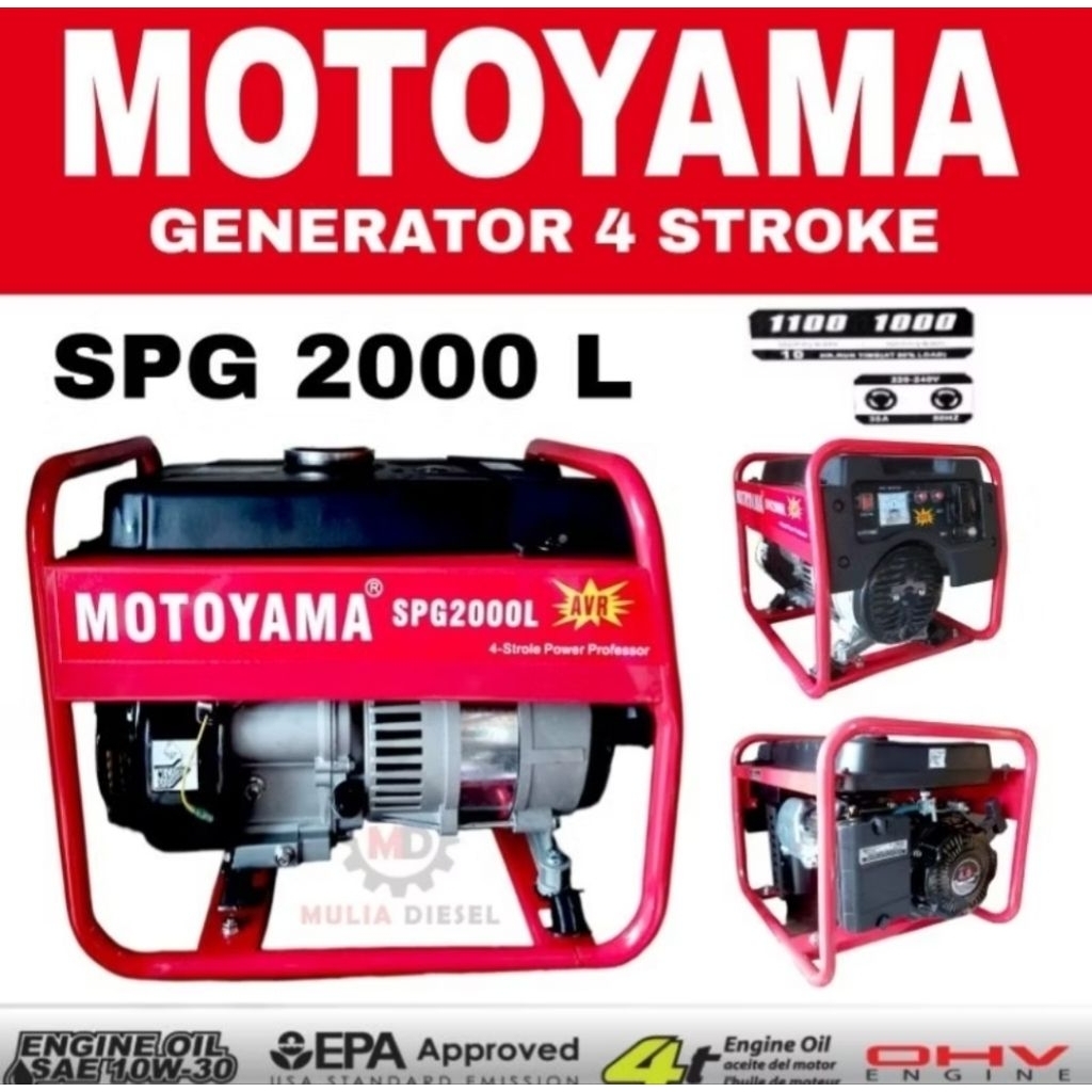Jual Mesin Genset Generator MOTOYAMA FIRMAN PROQUIP FPG SPG 2000 EC II ...