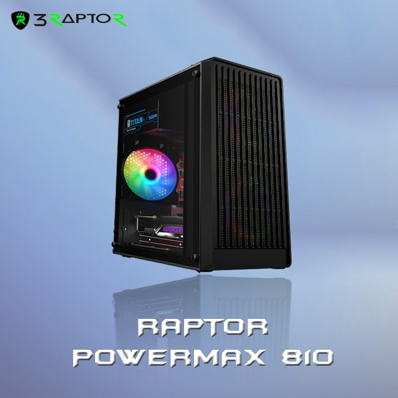Jual RAPTOR POWERMAX 810 Casing PC M-ATX + PSU 500W | Tempered Glass ...