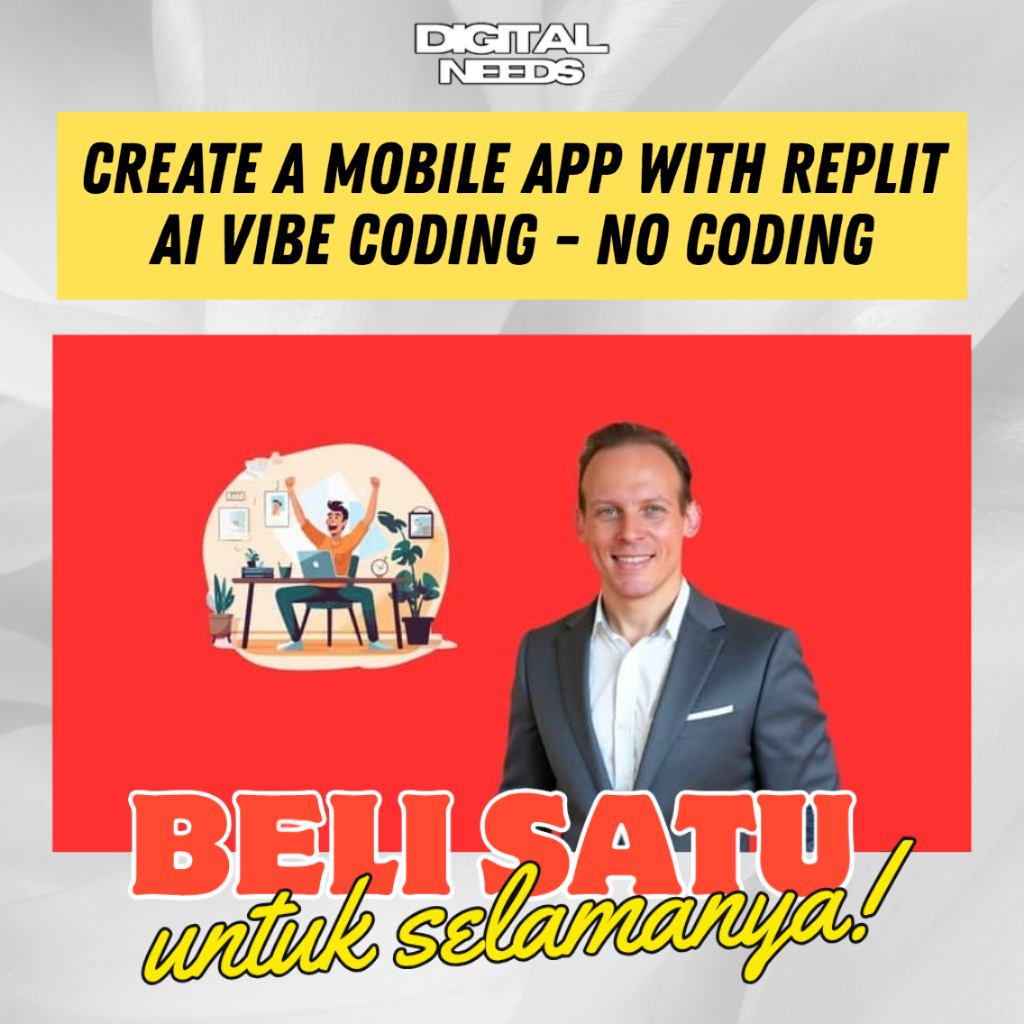 Jual [e-course] Belajar Create a Mobile App with Replit, AI Vibe Coding ...