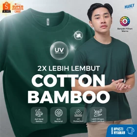 ANTIBAKTERI Kaos Polos Katun Bambu 24S Kaos Polos Cotton Bamboo Light Blue