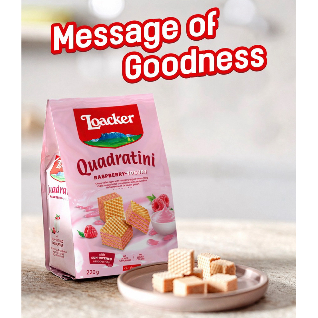 Jual Loacker Raspberry Quadratini wafer 220 gr | Shopee Indonesia