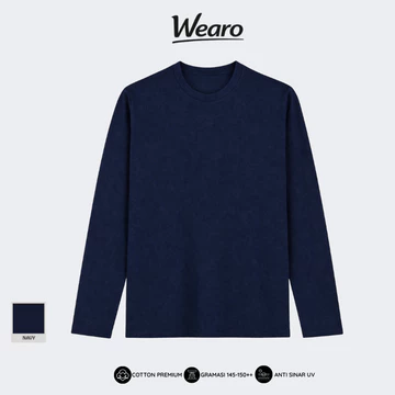 Kaos Polos Panjang Cotton Combed Premium Kaos Lengan Panjang Pria Wanita Round Neck Reguler Fit