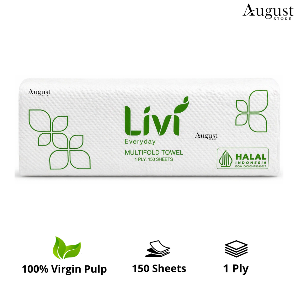 Jual Tisu Tissue Livi Everyday Multifold Towel Isi 150 Sheets / 1 Ply ...