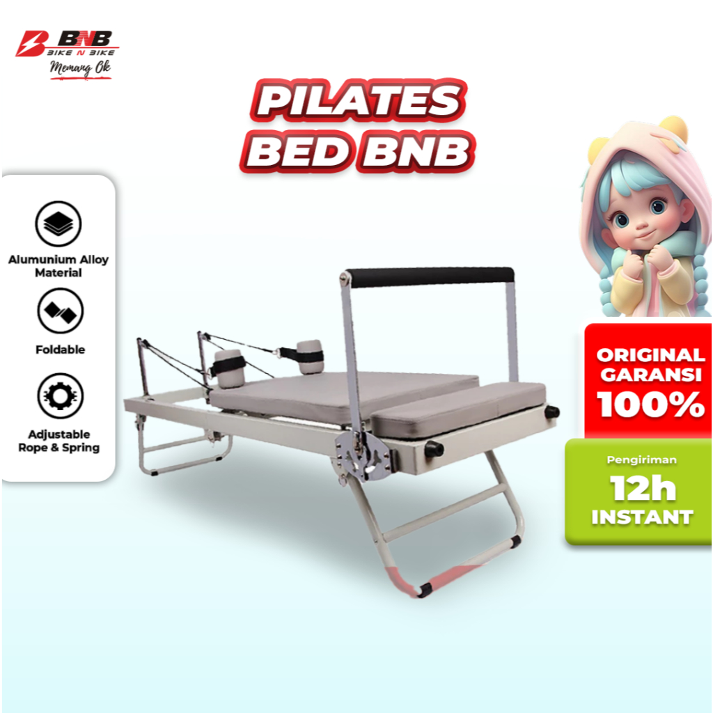 BNB (Bike N Bike) Pilates Bed (Ranjang Pilates) Pilates Foldable Reformer Max Berat 250kg bisa di lipat