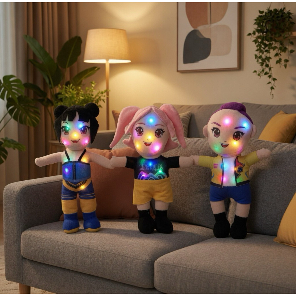 Jual boneka Rumi Mira Zoey 30cm pakai lampu led karakter kpop demon ...