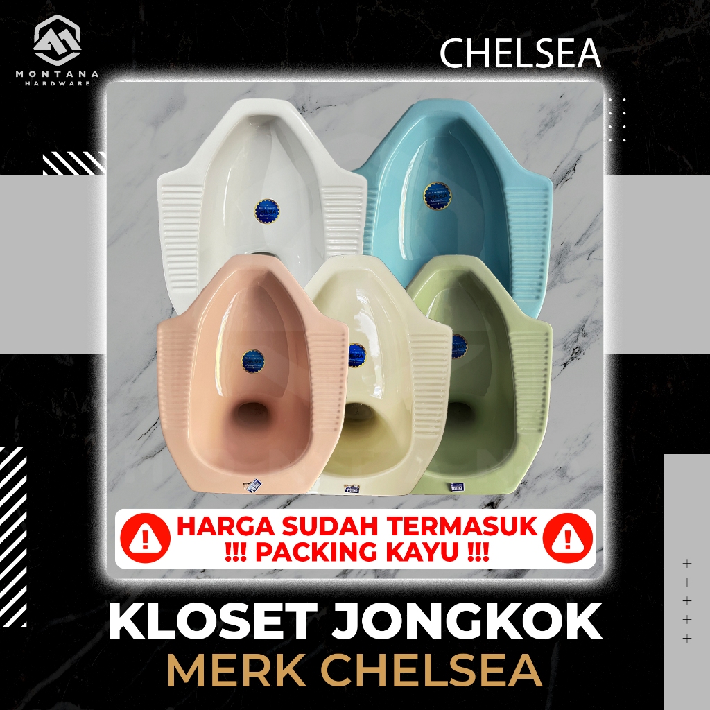 [Packing Bubble dan Peti Kayu] Kloset Jongkok Keramik Chelsea / Closet Jongkok Chelsea