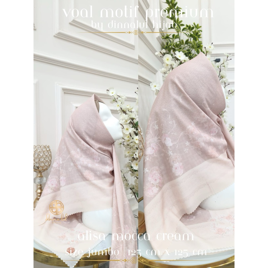 Hijab Segiempat Voal Motif SYAR'I WITH BOX By Dinnalulhijab