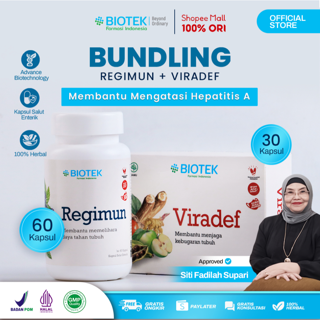 Jual Biotek Farmasi Indonesia - Bundling Regimun 60 Kapsul X Viradef 30 ...