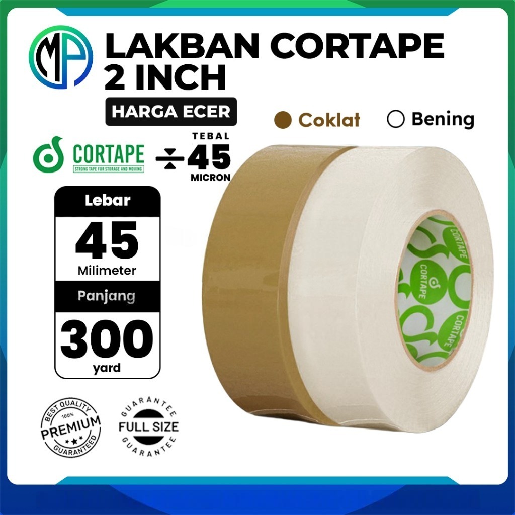 Jual Lakban Cortape JUMBO Bening dan Coklat 2inch / 45mm x 300yard ...
