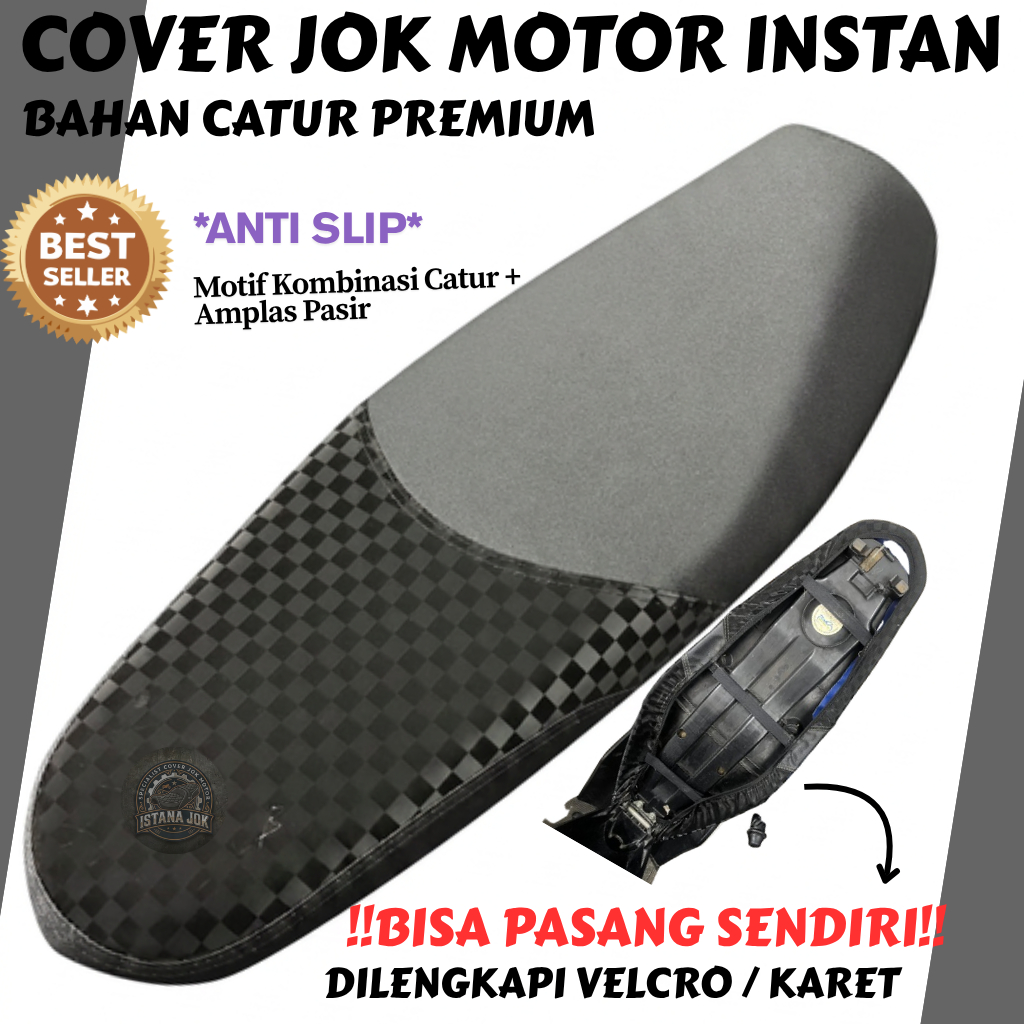 COVER Sarung Jok Motor  INSTAN Motif CATUR AMPLAS PASIR BAHAN PREMIUM Motor Beat, NMAX, PCX , Vario , Mio, Fino,, ADV, Scoopy