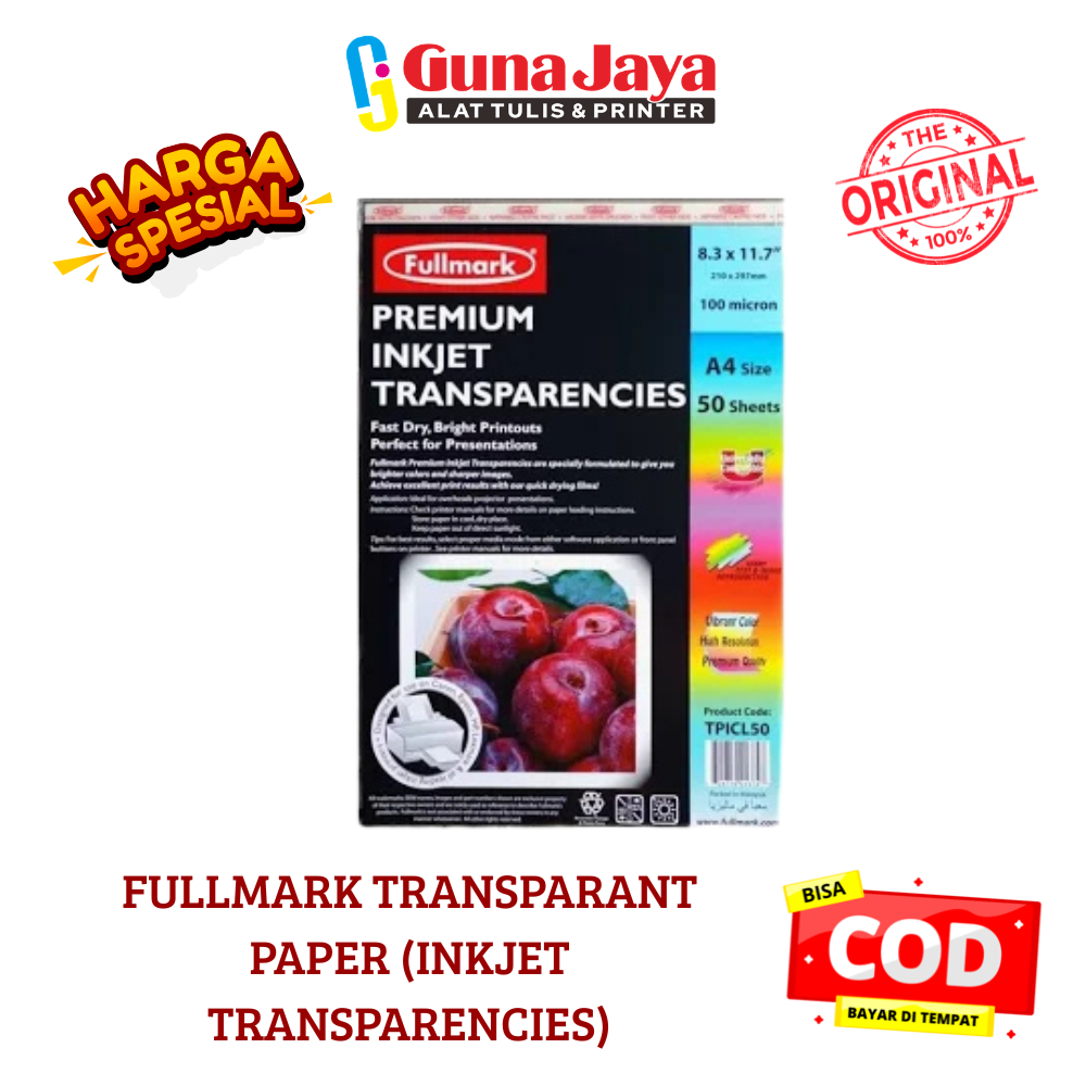 Jual FULLMARK Transparent Paper (Inkjet Transparencies) - Kertas ...