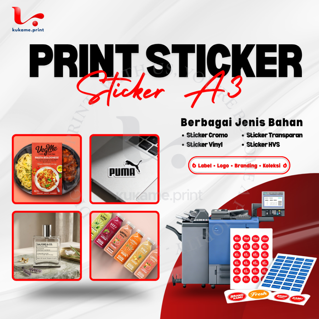 Jual PRINT STICKER A3 CROMO | VINYL | TRANSPARAN | HVS | Shopee Indonesia