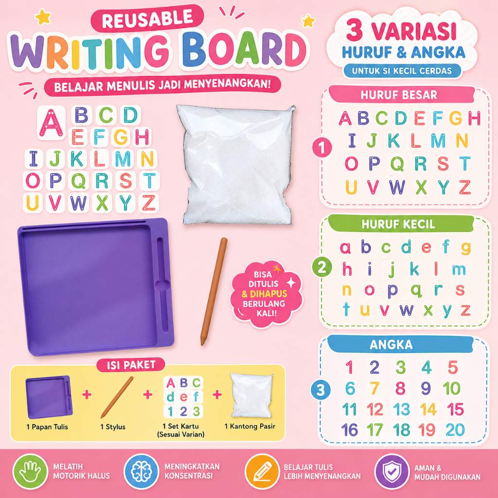 Jual [EDUFUNTOYS] Sensory Salt Tray Tracing Board Alphabet & Number ...